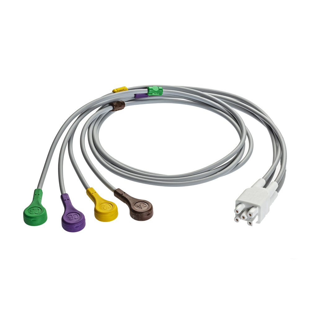 Conjunto de derivaciones de ECG, 4 vías, encajar, AHA, 130 cm/51 pulg. Conjunto de derivaciones de ECG, 4 vías, encajar, AHA, 130 cm/51 pulg.