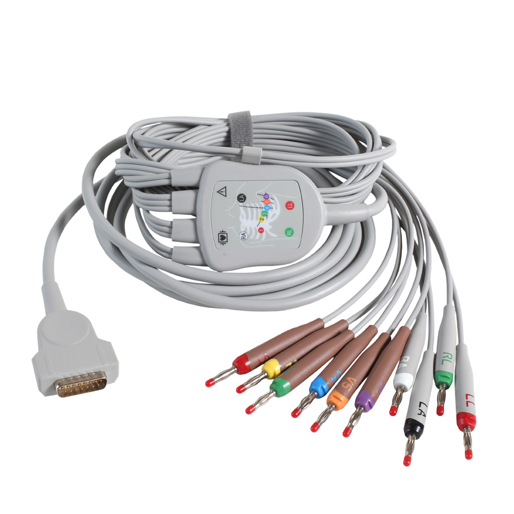 Cable troncalintegrado de ECG con cable de derivaciones de 10 vías/IEC LDWR Cable troncalintegrado de ECG con cable de derivaciones de 10 vías/IEC LDWR