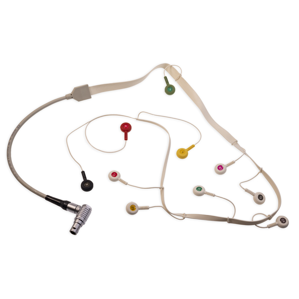 CABLE Holter ECG DE 12 CANALES, PLANO, IEC, 105 CM