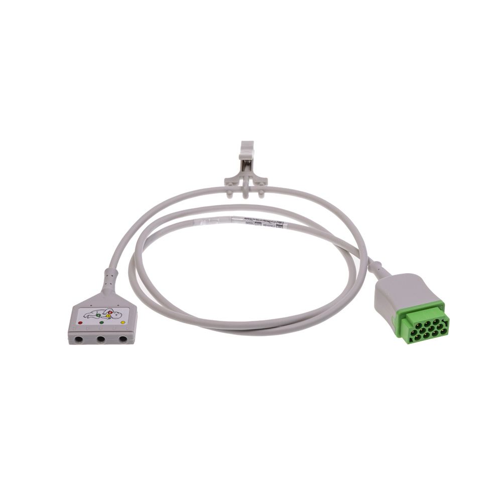 Cable Troncal ECG, Neonatal, DIN 3 derivaciones, IEC, 1.2 m/4 ft.
