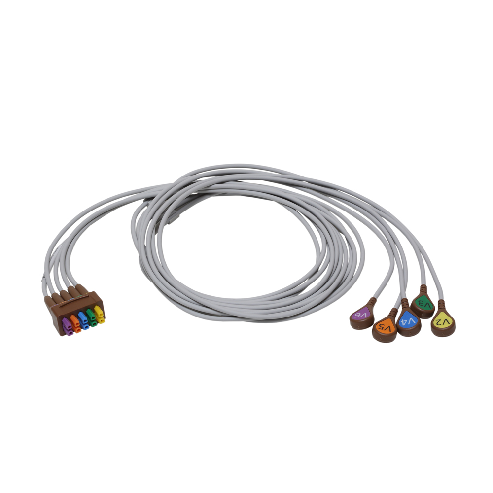 Conjunto de derivaciones de ECG, V2-6 de 5 vías, encajar, AHA, 130 cm/51 pulg. Conjunto de derivaciones de ECG, V2-6 de 5 vías, encajar, AHA, 130 cm/51 pulg.