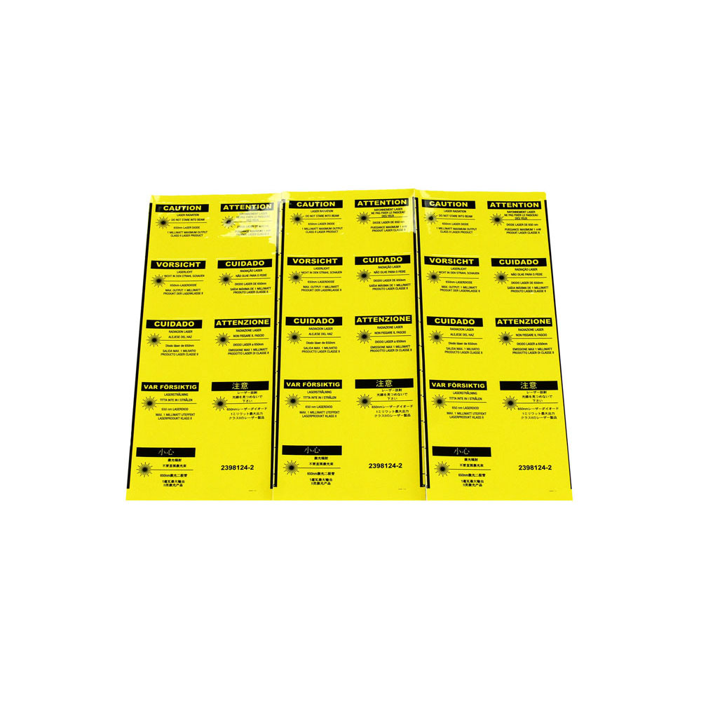 Multi-Lingual Laser Warning Label Sheet Multi-Lingual Laser Warning Label Sheet
