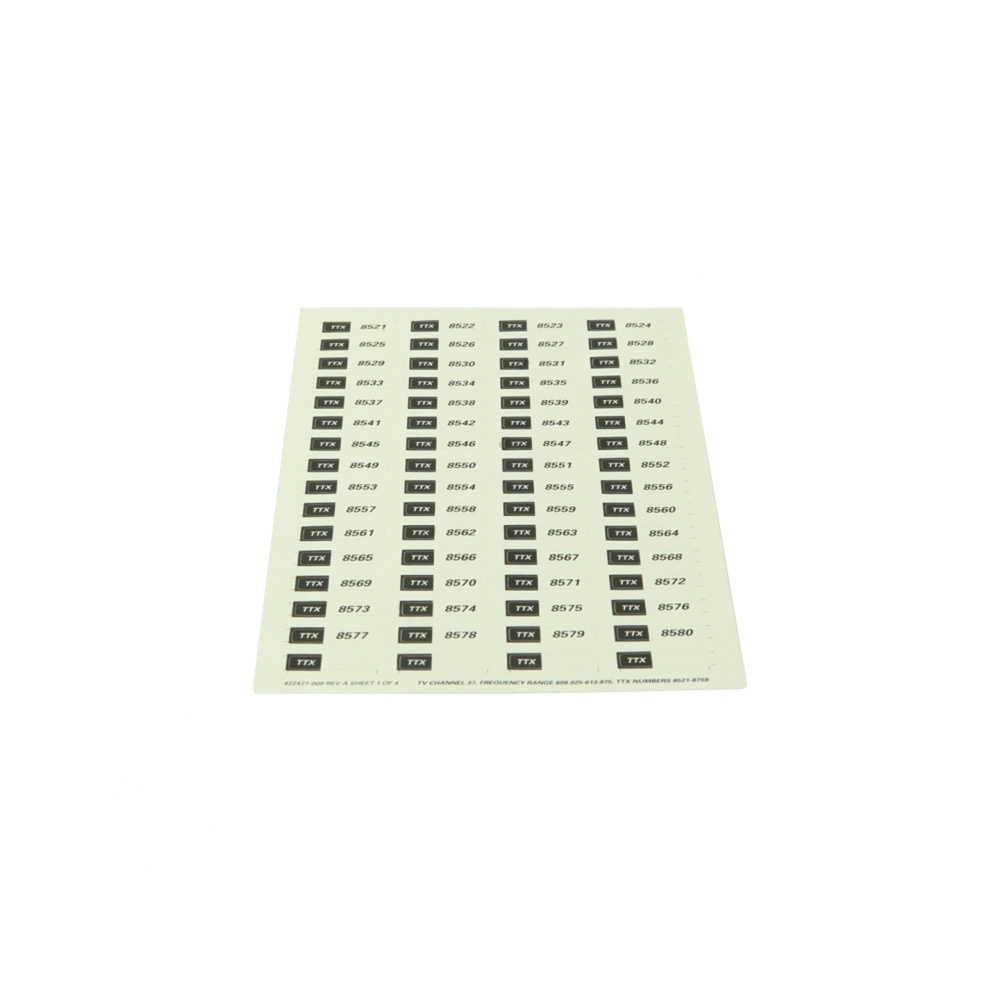 ETIQUETA TTX NÚMEROS CANAL 37 ETIQUETA TTX NÚMEROS CANAL 37