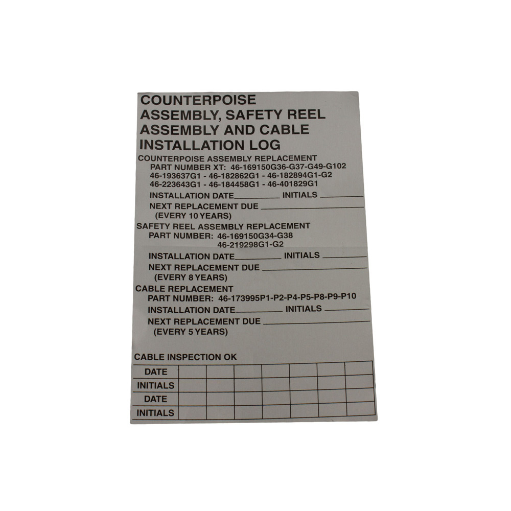 Counterpoise Safety Reel Cable Log Counterpoise Safety Reel Cable Log