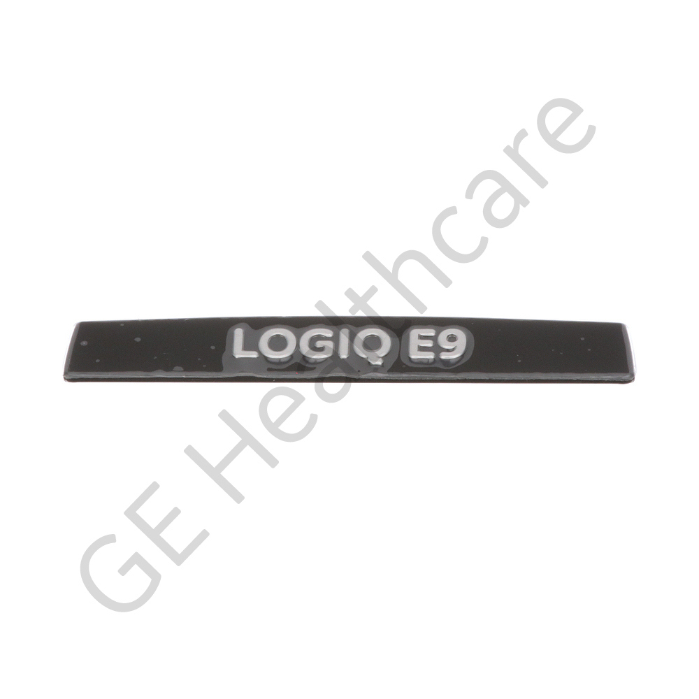 LOGIQ E9 NAMEPLATE, UPPER OP PANEL - ONYX BLACK LOGIQ E9 NAMEPLATE, UPPER OP PANEL - ONYX BLACK