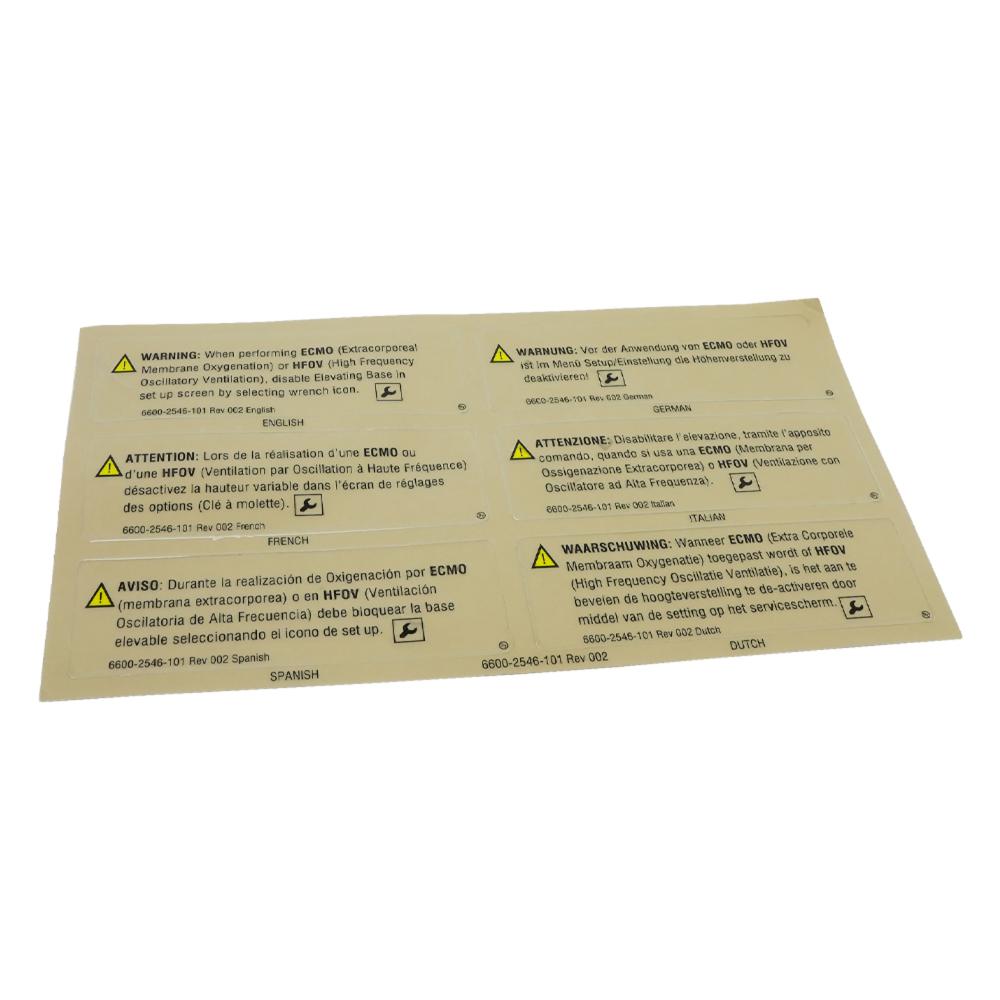 Sticker Label WRN ECMO HFOV GP Sticker Label WRN ECMO HFOV GP