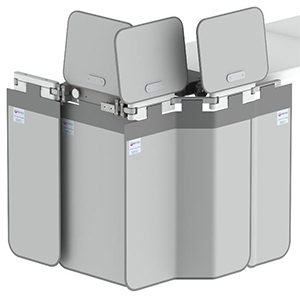 Kenex Table Head End Lower Body Shield, 119 cm wide x 83 cm high, includes 3 lift-off top shields, includes wall rack and adaptation bracket Kenex Table Head End Lower Body Shield, 119 cm wide x 83 cm high, includes 3 lift-off top shields, includes wall rack and adaptation bracket